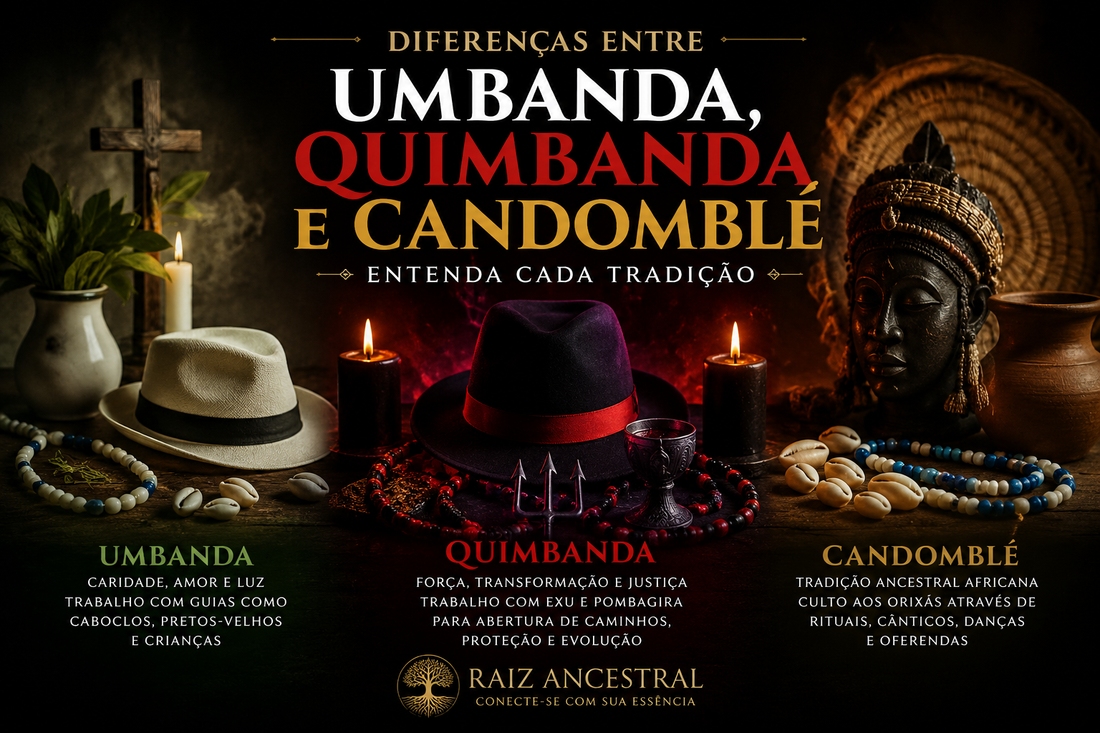 Diferenças entre Umbanda, Quimbanda e Candomblé.